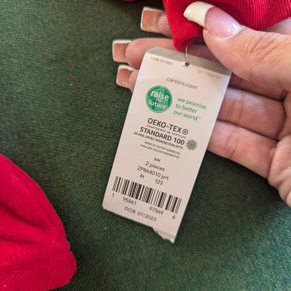 NWT Carter's Boy's Christmas Fleece Pajama Set Size 4T 💙 - Picture 5 of 7